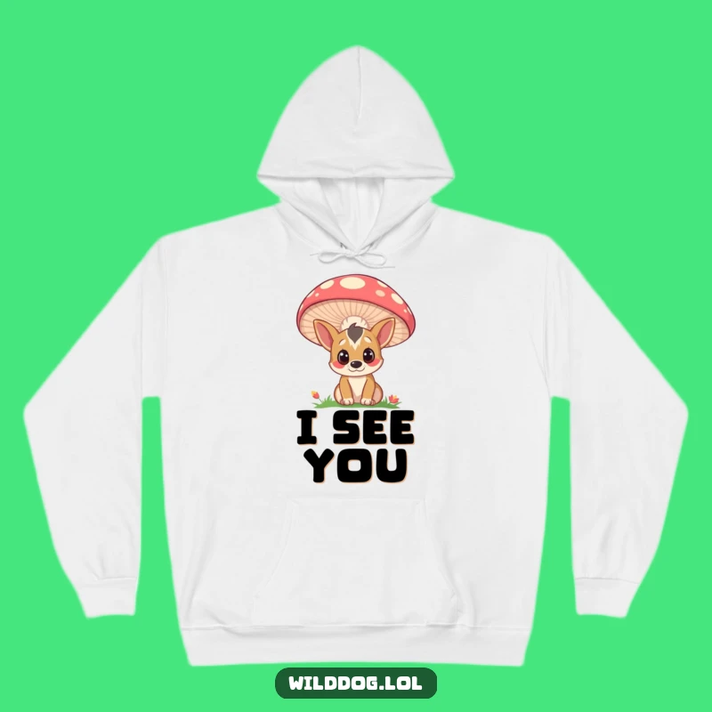 Cozy Funny Wild Dog Mushroom Hoodie: Warm, Curious Character, Perfect Gift