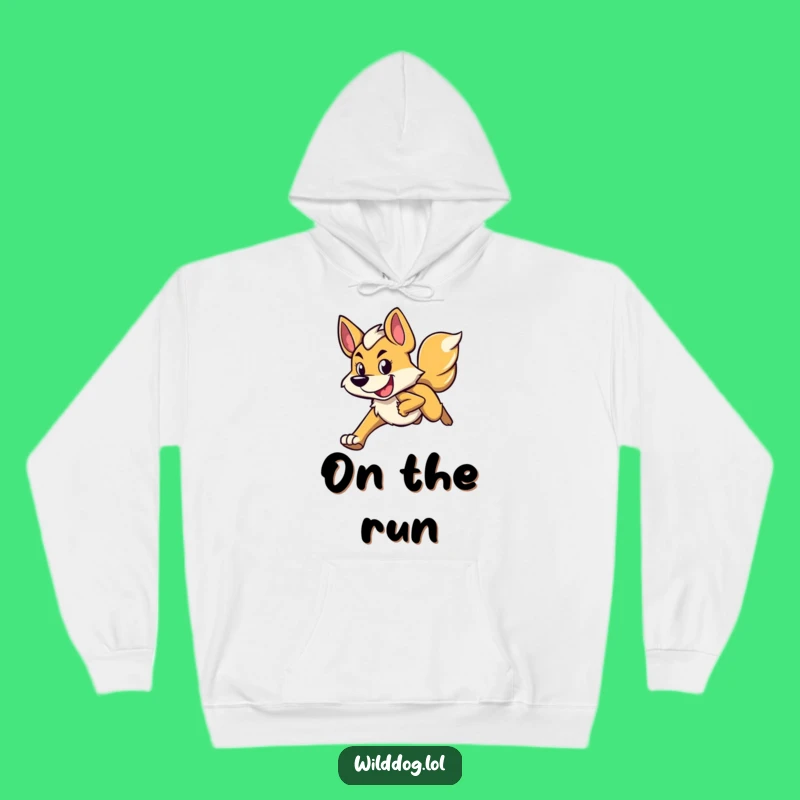 Funny Running Wild Dog Hoodie: Cozy Determination & Happy Vibes!