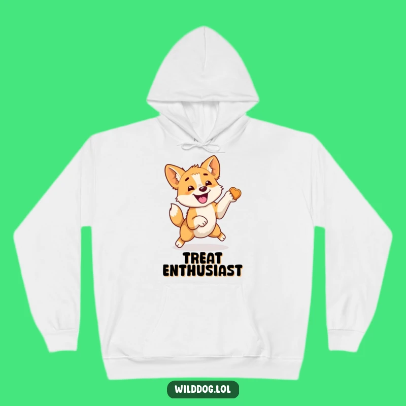 Funny Wild Dog Treat Jump Hoodie: Cozy Canine Excitement for a Perfect Gift