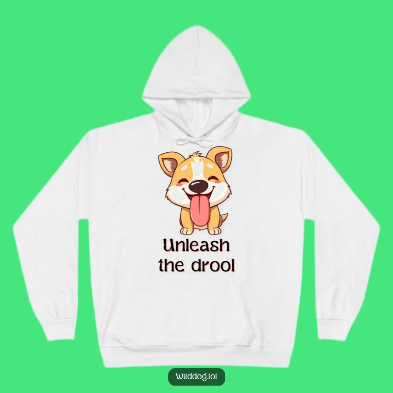 Funny Panting Wild Dog Hoodie: Cozy Up with This Hilarious Tongue-Out Sweatshirt!