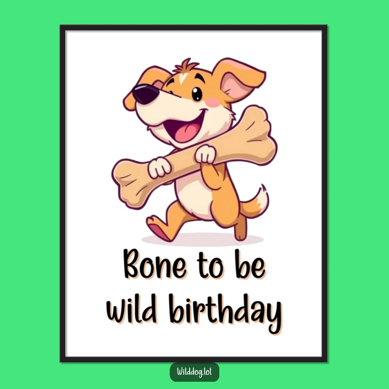 Happy Dog Bone Free Printable Wall Art - Funny Downloadable Decor