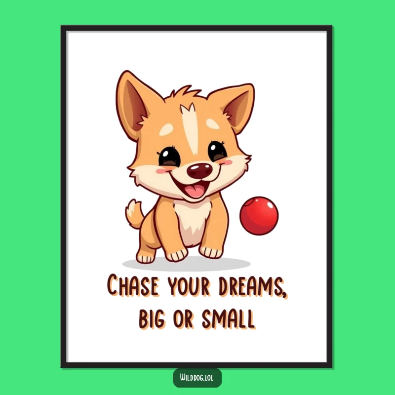 Funny Free Printable Wall Art: Dog Ball Bounce Art - Downloadable Decor
