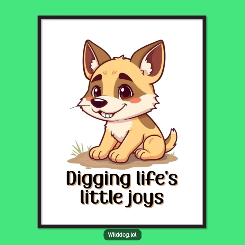 Free Printable Wall Art: Goofy Dog Digging, Hilarious Downloadable Decor