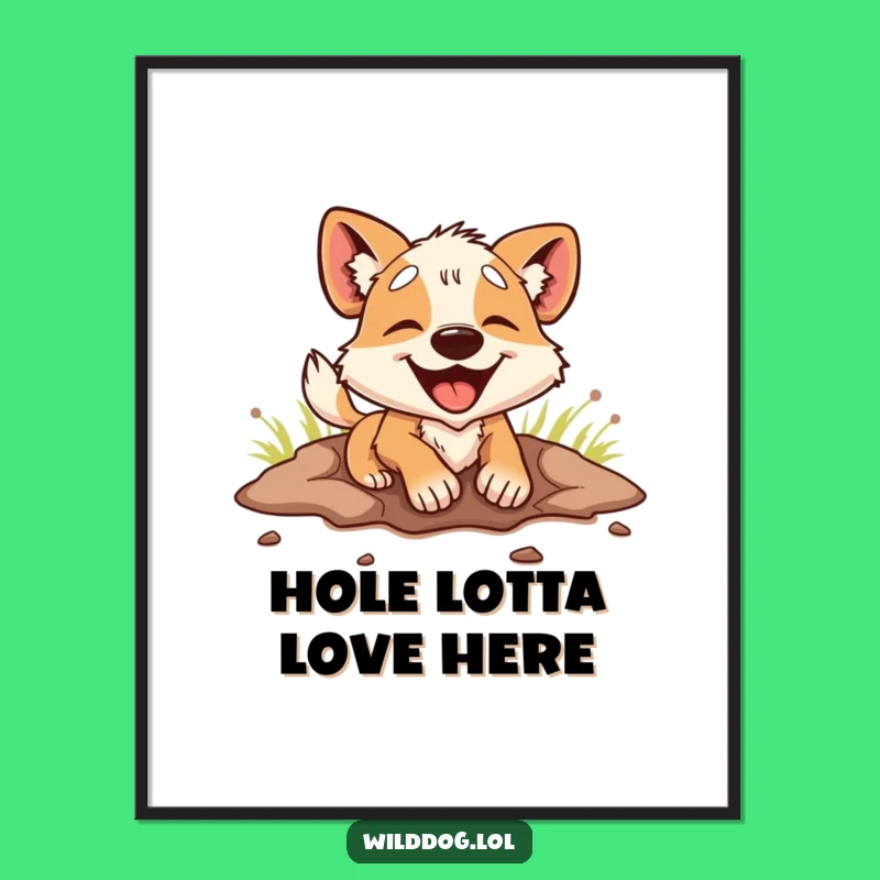 Free Printable Wall Art: Hilarious Dog Digging! Fun Downloadable Decor for Dog Lovers