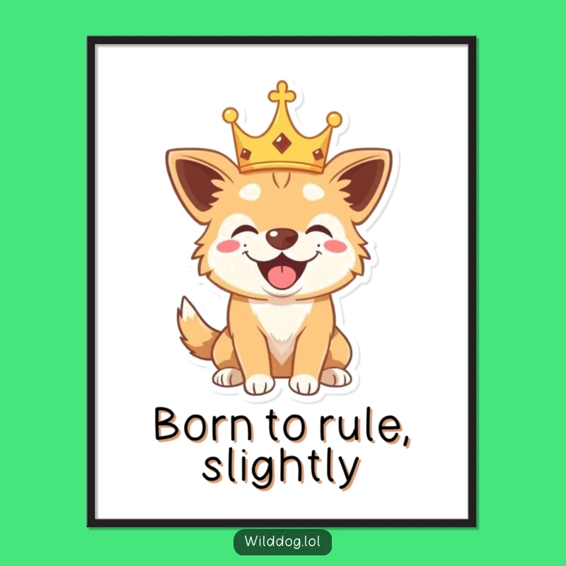 Funny Free Printable Dog Crown Art - Downloadable Humorous Wall Decor