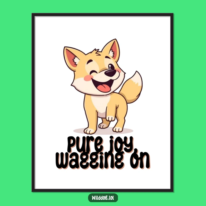 Funny Free Printable Wall Art: Enthusiastic Dog Wag, Joyful Downloadable Decor