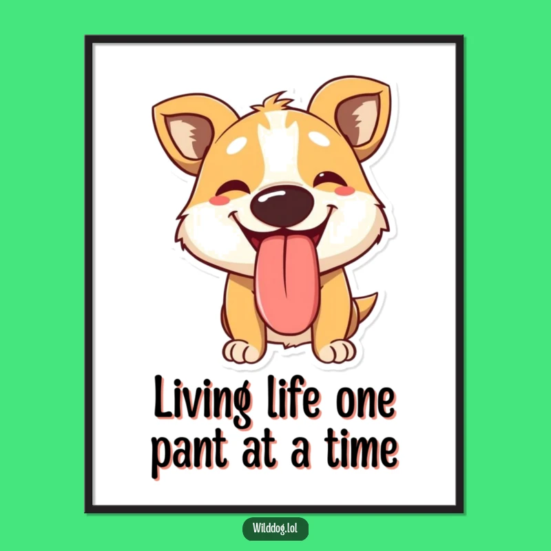 Free Printable Wall Art: Panting Dog Tongue LOL Funny Downloadable Art Decor