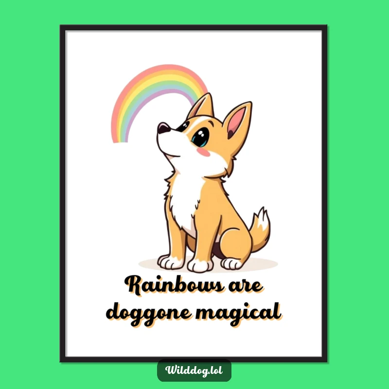 Free Printable Rainbow Dog Wall Art - Inspirational DIY Downloadable Decor