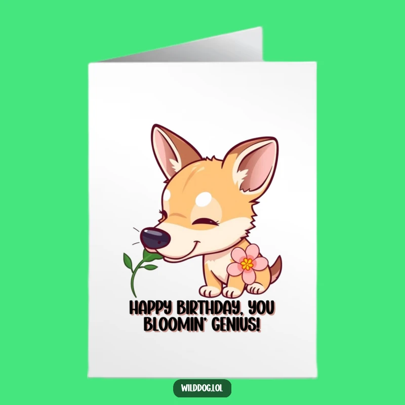 Free Printable Curious Dog Birthday Card: Sweet Scent Birthday Card Downloadable