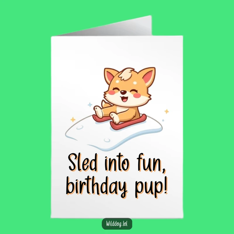 Free Printable Snow Dog Birthday Card - Glee DIY Downloadable Gift