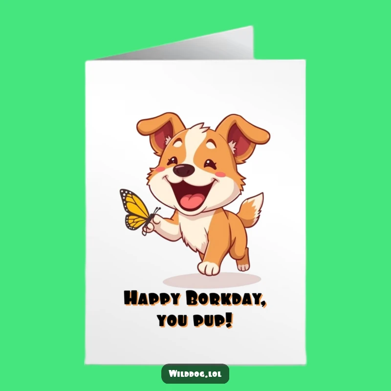 Free Printable Wild Dog Birthday Card: Joyful Chase Birthday Card Downloadable