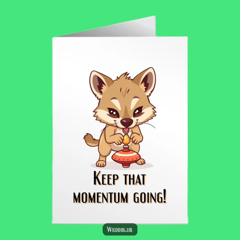 Free Printable Congrats Card: Determined Wild Dog Top, Downloadable Celebration Gift