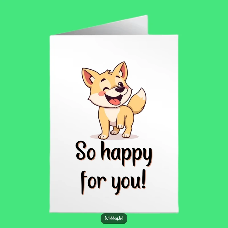 Free Printable Congrats Card: Enthusiastic Dog Wag, Cheerful Downloadable Gift