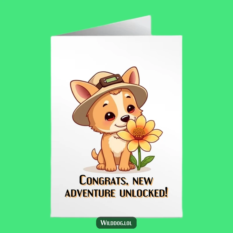 Free Printable Congrats Card: Explorer Dog, Hilarious Downloadable Achievement Gift