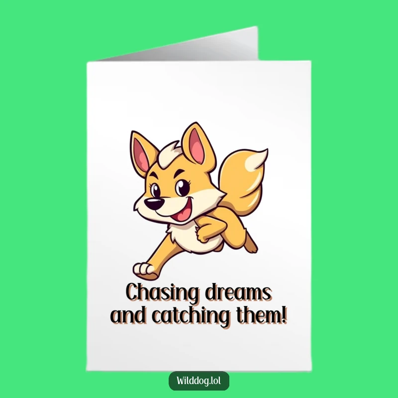 Free Printable Congrats Card: Running Dog Happy Determined Funny Downloadable Gift