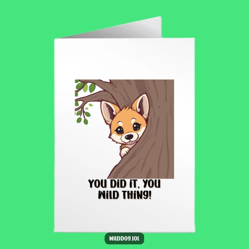Free Printable Wild Dog Congrats Card: Curious Pup Funny Downloadable Gift
