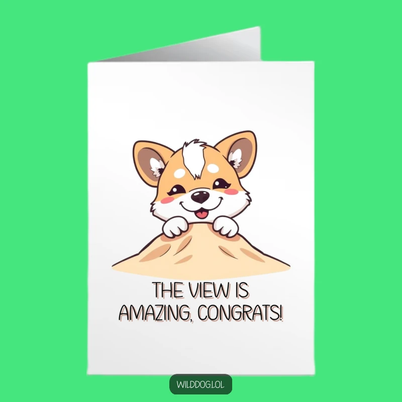 Free Printable Congrats Card: Silly Dog's Grinning Surprise, Downloadable Gift