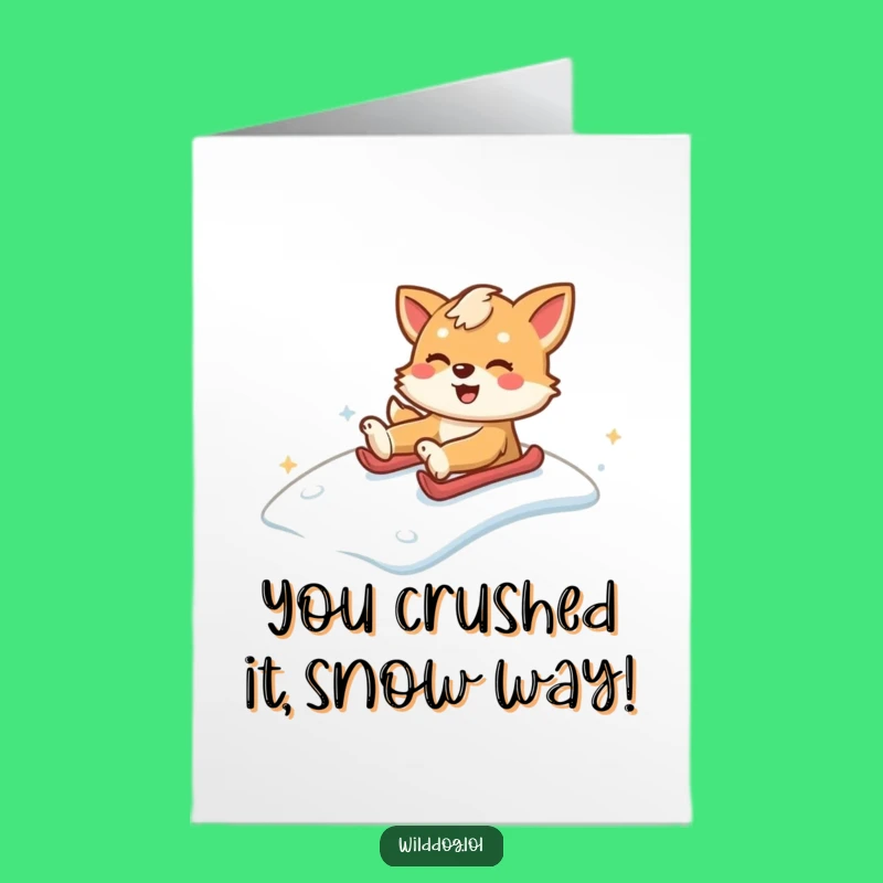 Free Printable Snow Dog Congrats Card - Joyful DIY Downloadable
