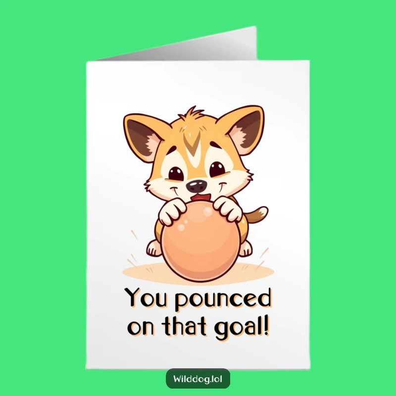 Puppy Pounce Congrats Card - Free Printable Doggy Play Downloadable Celebration