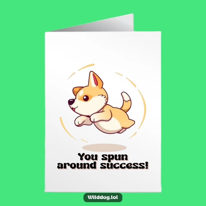 Free Printable Congrats Card: Dizzy Dog's Winning Circle!