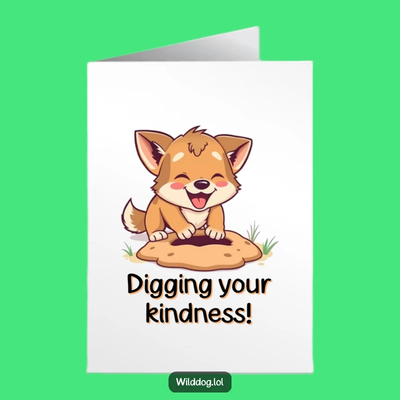 Free Printable Dog Thank You Card: Digging Dog Funny Downloadable Gift