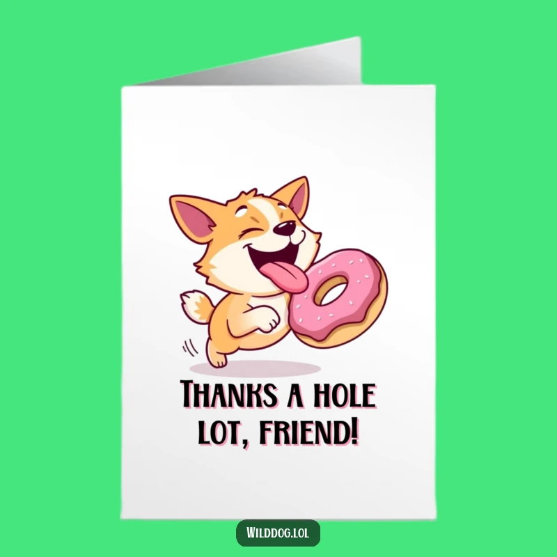 Free Printable Dog Thank You Card: Funny Treat Chase Downloadable Gift