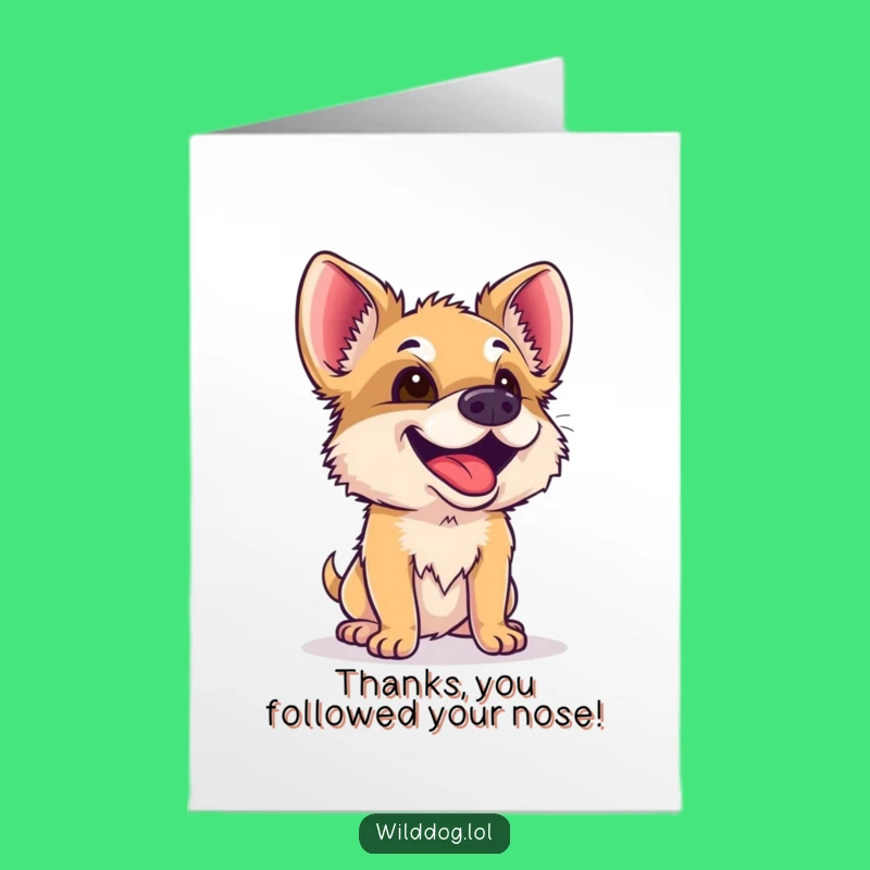 Free Printable Thank You Card: Dog Curiosity Thanks, Downloadable & Print at Home