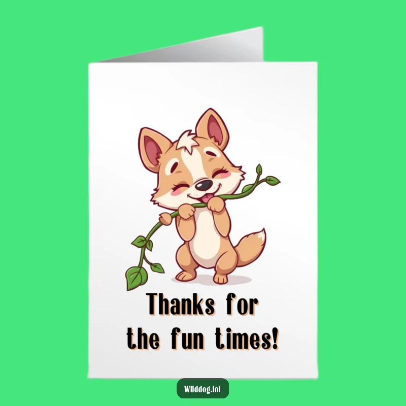 Free Printable Thank You Card: Tugging Dog Vine Funny Downloadable Gift