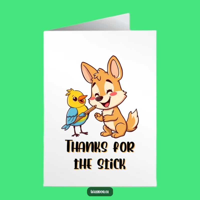 Free Printable Wild Dog Bird Thank You Card - Kind DIY Downloadable
