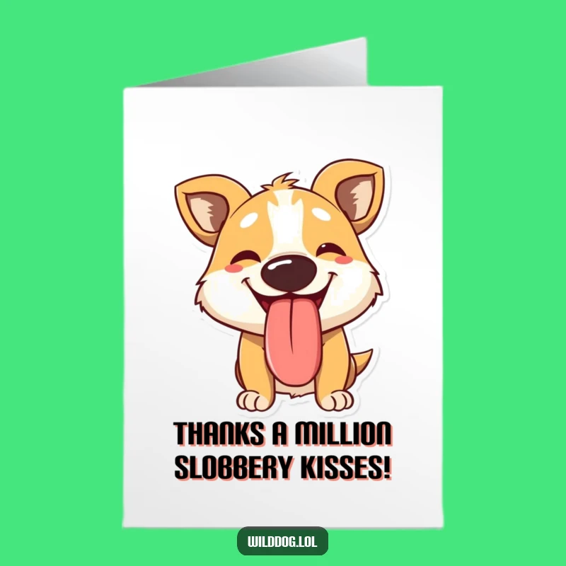 Free Printable Thank You Card: Panting Dog Tongue LOL Funny Downloadable Gift