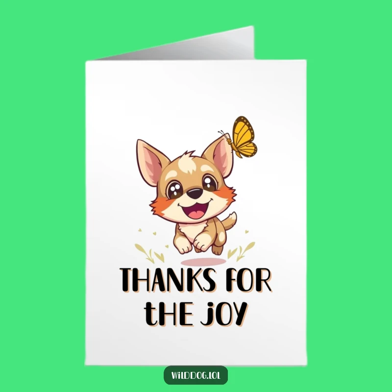 Joyful Dog Thank You Card - Free Printable Downloadable Funny Gift