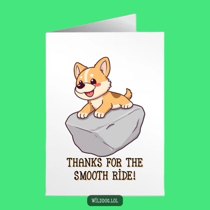 Free Printable Thank You Card: Sliding Dog, Humorous Downloadable Way to Say Thanks