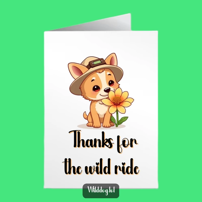 Free Printable Thank You Card: Explorer Dog, Funny Downloadable Appreciation Gift