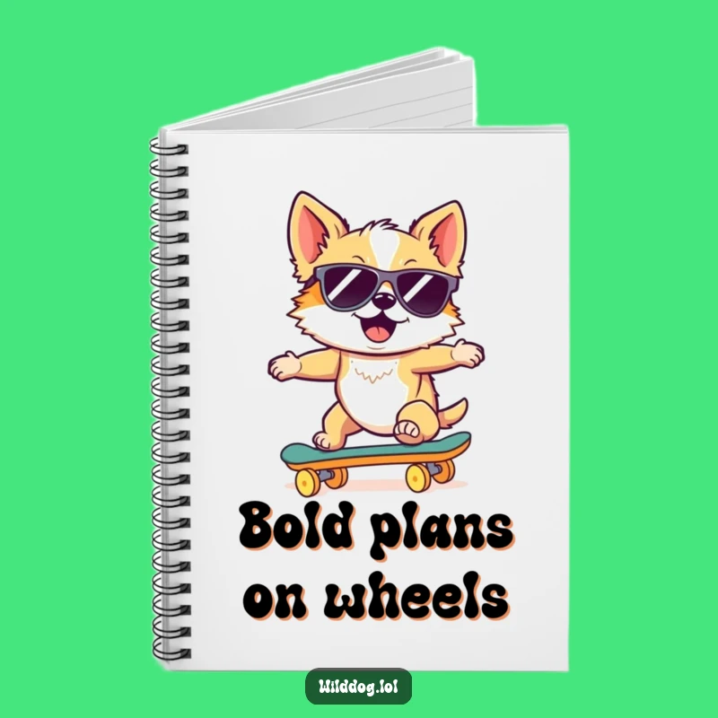 Funny Wild Dog Skateboard Notebook: Cool Rider Journal, Perfect for Notes & Giggles