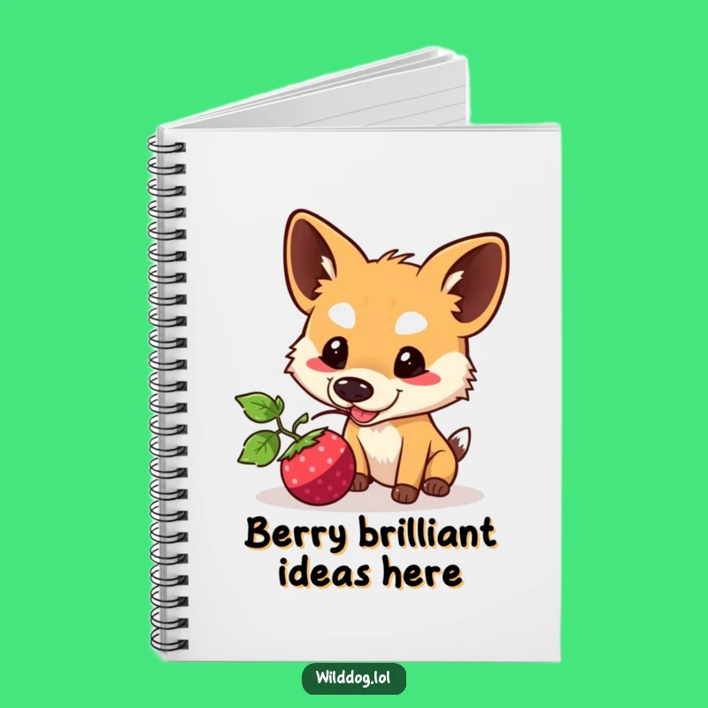 Funny Kawaii Wild Dog Notebook: Berry Nudge Journal for Notes, Creative Funny Gift