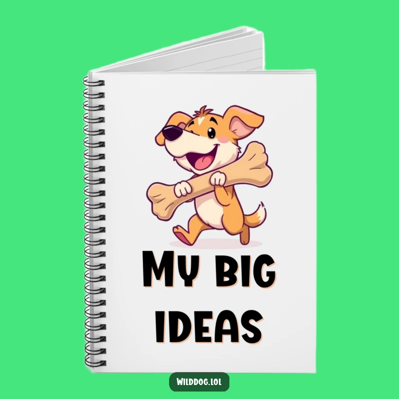 Funny Wild Dog Bone Notebook - Jot Down Happy Ideas