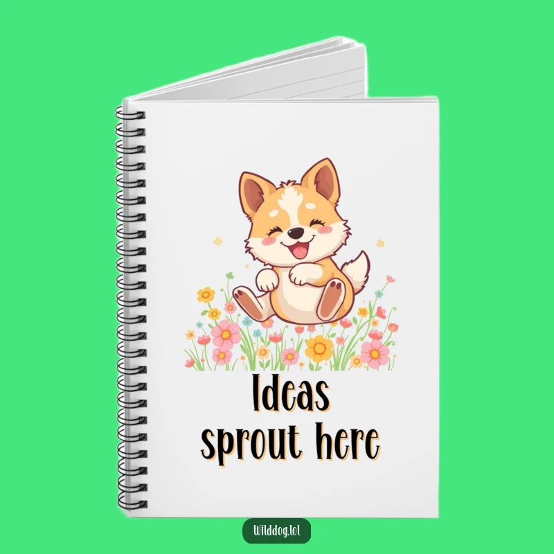 Funny Wild Dog Notebook: Jot Down Joy in Flower Field, Hilarious Gift for Writers