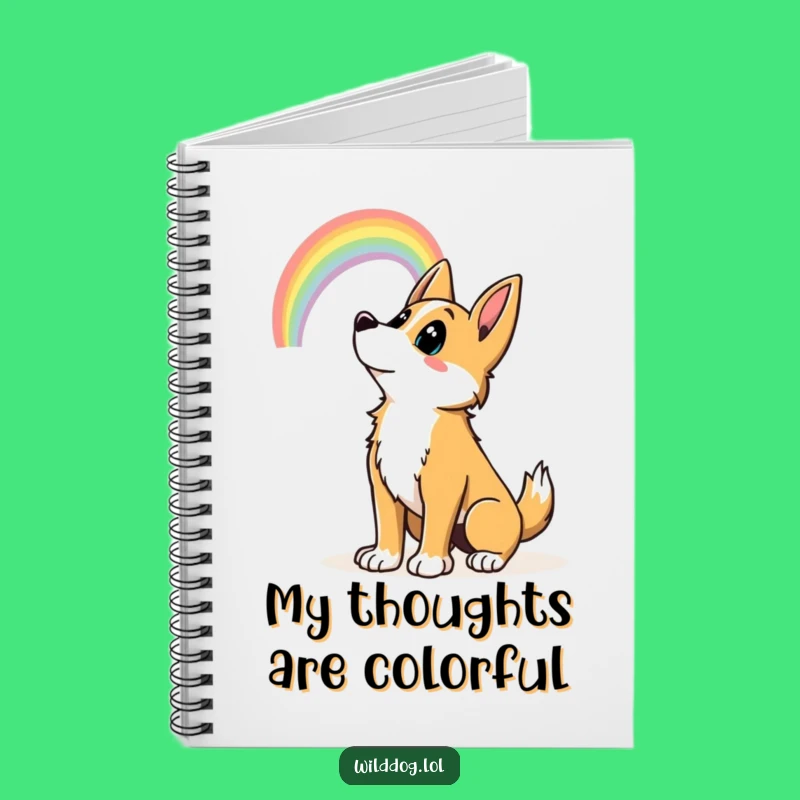 Funny Wild Dog Rainbow Notebook: Capture Ideas with Hilarious Hope
