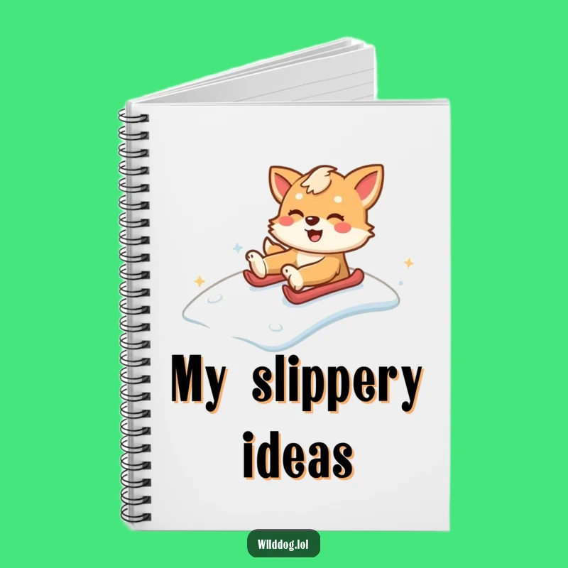 Funny Wild Dog Snow Hill Notebook: Capture Ideas with Hilarious Winter Spirit