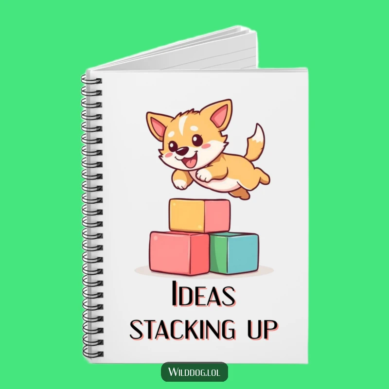 Funny Dog Leaping Notebook - Jot Down Ideas with Boundless Energy