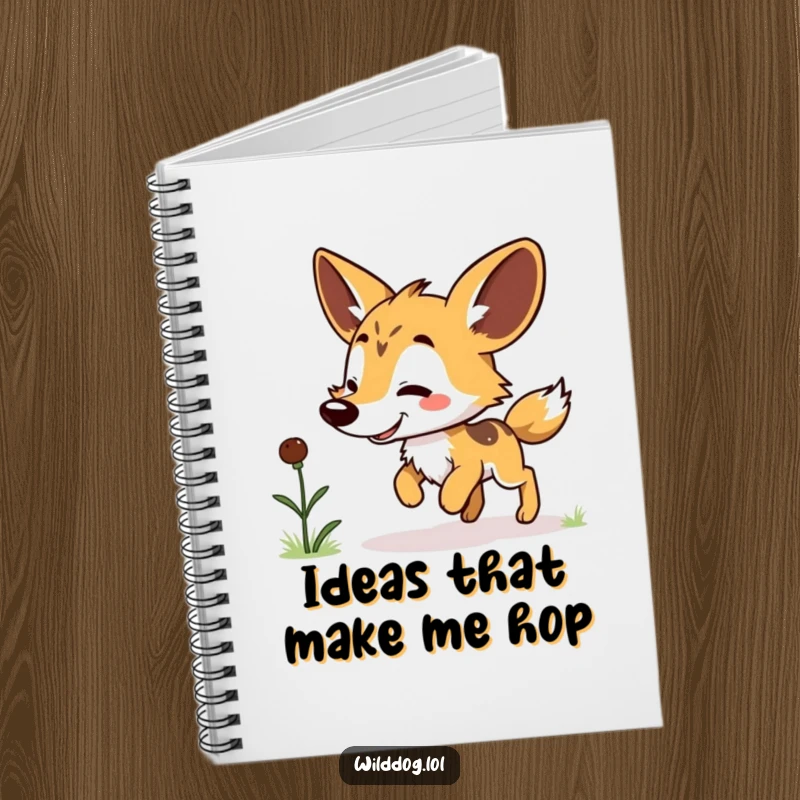 Funny Kawaii Wild Dog Notebook: Adorable dog doing a little hop, a cute and funny companion for all your writing.