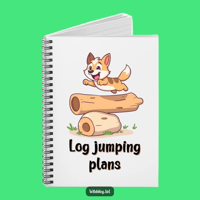 Funny Leaping Dog Log Notebook - Jot Down Energetic Ideas