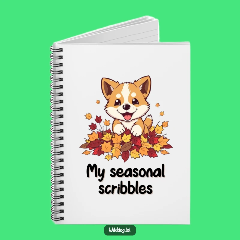 Funny Autumn Dog Leaves Notebook: Playful Fall Journal, Seasonal Stationery