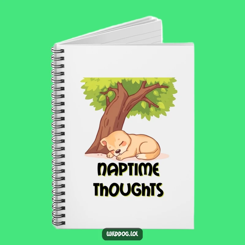 Funny Wild Dog Napping Notebook: Jot Down Peaceful Thoughts Journal