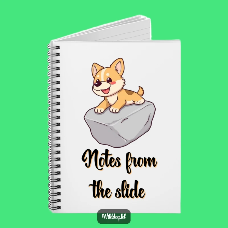 Funny Dog Notebook: Rock Slide Adventures, Jot Down Ideas with Playfulness