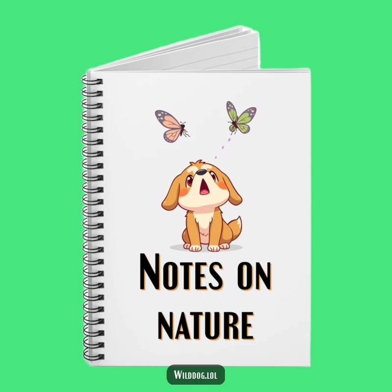 Funny Wild Dog Butterfly Notebook: Jot Down Nature's Wonders, Gift