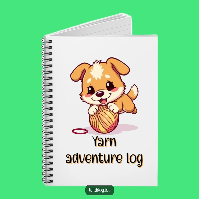 Funny Wild Dog Yarn Pounce Notebook: Jot Down Fun, Playful Funny Gift