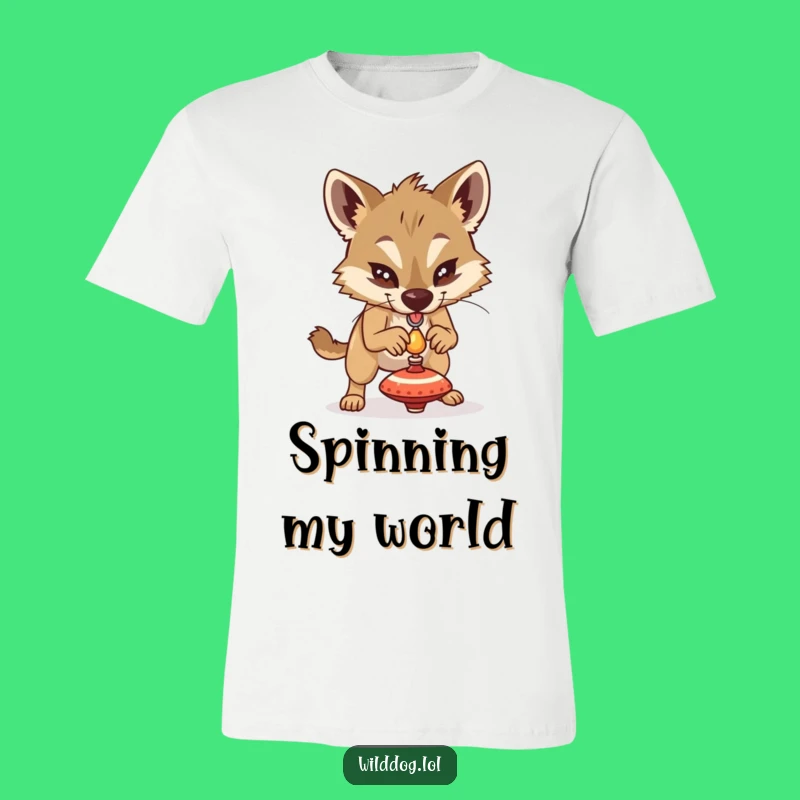 Funny Determined Dog Spinning Top T-Shirt - Focus & Fun Tee, Perfect Humorous Gift