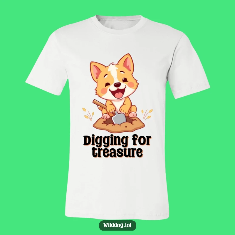 Funny Dog Digging T-Shirt - Comical Canine Construction Apparel