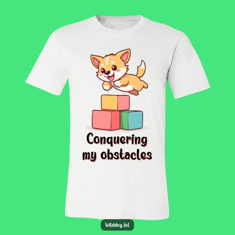 Funny Dog Leaping T-Shirt - Comical Canine Acrobatics Apparel